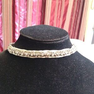 Elegant American Eagle Silver Choker Necklace Metal Tag